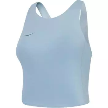 Hoka One One Elaro Crop Bra Solid Color Outdoor Minimalist Casual Sports Vest Women tops Crystal-Blue 1141760-DZY S
