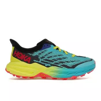 HOKA Speedgoat 5 Scuba Blue Green Glow Женские кроссовки черные 1123158-SBBK 38.5