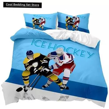 Хоккейный комплект пододеяльников для игры в мяч из полиэстера, чехол для детей, мальчиков, подростков, европейский спорт, хобби, соревновательные игры EU single(135x200cm)
