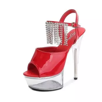 HOKSZVY, летние босоножки на высоком каблуке для выступлений, сексуальные танцы на пилоне для ночного клуба, черные туфли с прозрачной подошвой на высоком каблуке LFD 34 белый