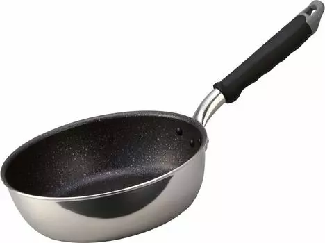 Hokuriku Aluminum Deep Frying Pan 22cm Lightweight Aluminum Compatible with IH Made in Japan Depth 7cm Deep Wide base Lightweight Convenient shape for