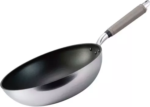 Hokuriku Aluminum Deep Frying Pan 24cm Lightweight Aluminum Gas Fired Made in Japan Lightest in the series Uniform heating across the entire surface