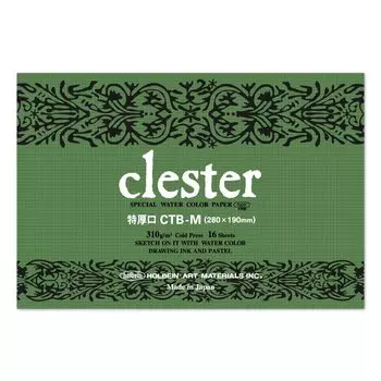 Holbein Crester Watercolor Paper Medium Grain 310g Thick M x Size Block Type 16 Sheets Bound 270941 CTB-M (Extra Mouth) (280 190mm)