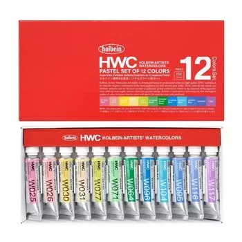 Holbein Transparent Watercolor Paint W452 5ml Pastel Color 12 Color Set 03452