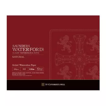 Holbein Waterford Watercolor Paper Natural Medium Grain 300g F3 Size Block Type 12 Sheets Bound 270912 EB-F3