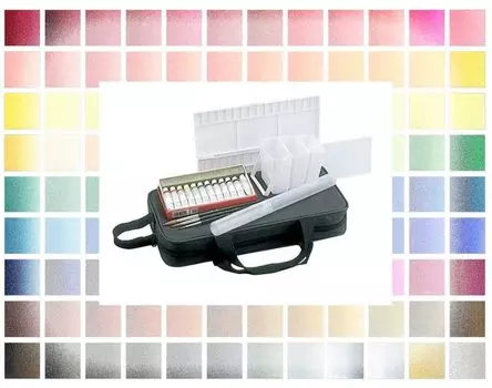 HOLBEINART WATERCOLOR Watercolor supplies set transparent watercolor paints 12 colors watercolor set in nylon HWC 6-piece bag (bag color black)