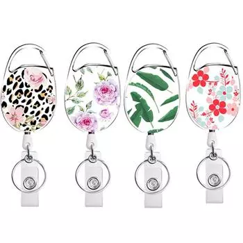 Holder Card Holder Clip Name Card Holder Retractable Badge Key Chain ID Badge Holder Nurse Doctor F