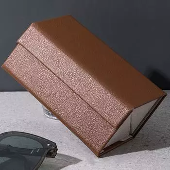 Holder PU Bag Save space Display Case Slots Glasses Case Storage box Sunglasses Box Eyewear Holder brown-2 Slots