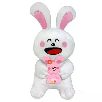Holding a cute Tabekko Animals BABY GB Plush 17 x 19 x 28 Official Ginbis Merchandise baby, Toy, Approx. cm, (Rabbit)
