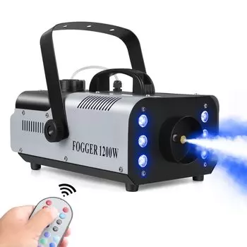 HOLDLAMP 1200 Вт дымовая машина RGB с пультом дистанционного управления 6 шт. RGB высокомощных ламповых бусин дымовая машина 6000CFM дымовая машина светодиодное сценическое освещение сценическое оборудование серебряный