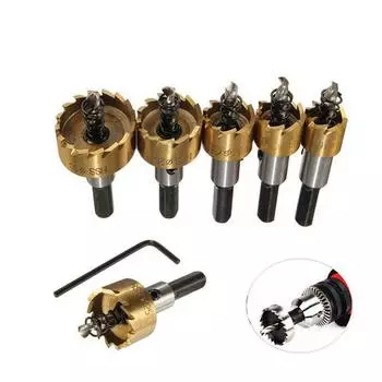 Hole Jig Деревообрабатывающий инструмент Твердосплавный наконечник Металлическая цинковая сплавная коронка HSS Сверло Набор коронок Открывалка для отверстий style1