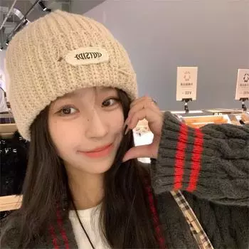 Шапка из трикотажной шерсти с дырочками для мужчин и женщин, на осень и зиму, теплая, для защиты ушей, в стиле ретро, универсальная, холодная шапка-пуловер