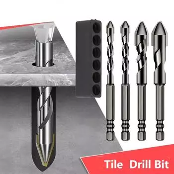 Hole Opener Eccentric Drill Hex Tile Drill Bit Durable Triangle Tile Drill Set Rock Slab 8mm