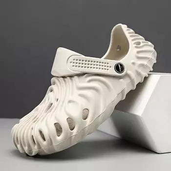 Hole shoes 2025 summer new fashion non-slip one-pedal casual beach shoes outer wear bag head wear-resistant cool slippers 40