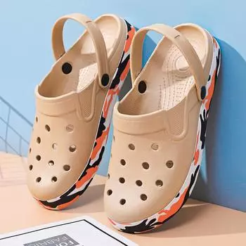 Hole shoes 2025 summer new non-slip dual-purpose stepping on shit casual beach shoes camouflage outer bag head cool slippers 40