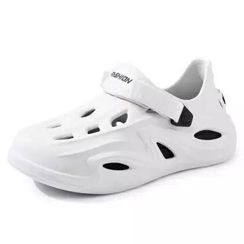 Hole shoes men drive fishing in summer, wear thick-soled non-slip outdoor wear-resistant beach bag head sandals men 36 белый
