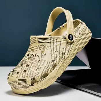 Hole shoes men s summer outer wear beach shoes new fashionable versatile non-slip soft sole stepping on shit feeling driving bag head slippers 39