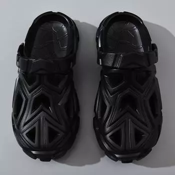 Hole shoes men s summer wear wear wear-resistant non-slip bag head drag EVA outdoor versatile height-increasing cool slippers 40-41 чёрный