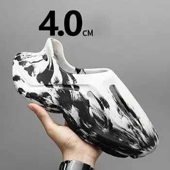 Hole Shoes Men S Trend Outer Wear Non-Slip Soft Sole Personalized Design Ink Wind Internet Celebrity Outdoor Seaside Sandals 36-37