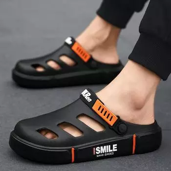 Hole Shoes Men Wear Thick-Soled Soft-Soled Slippers That Feel Like Stepping On Shit 39/40 хаки