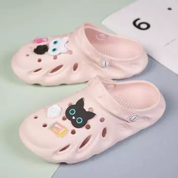 Hole shoes women s Korean version cute bag head slippers summer wear home nurse soft cool slippers beach shoes garden shoes 36 бежевый