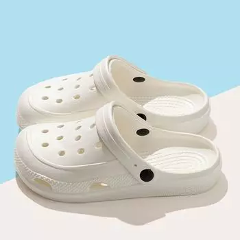 Hole Shoes Женские сандалии и тапочки Женские сандалии и тапочки Мужские домашние сандалии Женские сандалии Мужская домашняя обувь Женские верхние тапочки 44-45 белый