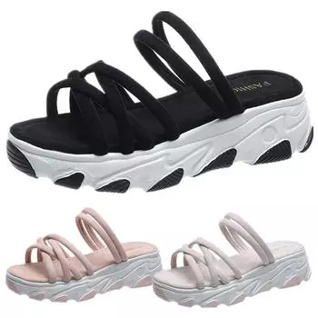 Holfredterse 2022 летние женские уличные сандалии женские шлепанцы нескользящие плоские туфли женские замшевые пляжные туфли на низком каблуке M2006 40