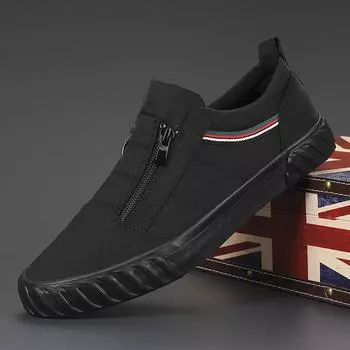 Holfredterse 5 цветов осень мужские легкие повседневные плоские удобные парусиновые туфли на молнии эспадрильи обувь для ходьбы весна 20856 43