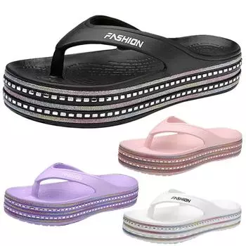 Holfredterse Новейшие 2022 Женские Шлепанцы Сандалии Женские Летние Тапочки Обувь Дамские Плоские Пляжные С Открытым Носком Обувь Толстая Подошва 1296 39