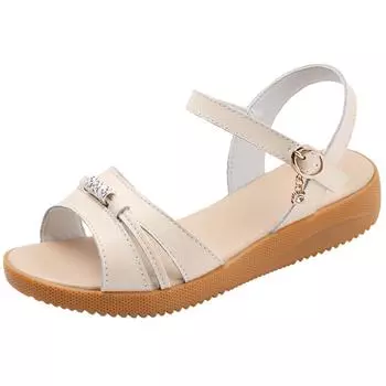 Holfredterse Новейшая обувь 2022 года для женщин, сандалии из натуральной кожи, женские удобные туфли на плоской подошве в корейском стиле на толстом каблуке Hd2102 39