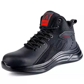 Holfredterse новейшие неразрушимые черные серые красные мужские рабочие ботинки со стальным носком, противоударные кожаные водонепроницаемые ботинки 1688-633 42