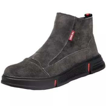 Holfredterse Work Boots Mens High Top Steel Toe Genuine Leather Waterproof Slip On Military Indestructible Shoes 1688-233 43