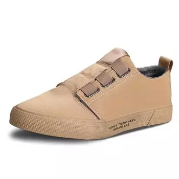 Holfredterse Зимние Мужские Однотонные Эластичная Резинка Мех Повседневные Плоские Спортивные Холщовые Туфли Низкий Верх Износостойкая Обувь Черный/Серый/Коричневый 20902 39