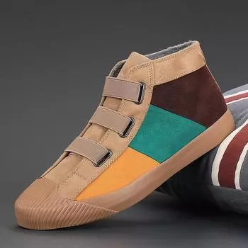 Holfredterse зимние мужские теплые меховые эластичные повседневные плоские парусиновые ботильоны кроссовки модная обувь черный/хаки/серый/коричневый 20926 41