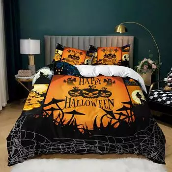 Holiday Halloween Three-Piece Digital Printing Quilt Cover Bedding 135 * 200 (two-piece set) 90g