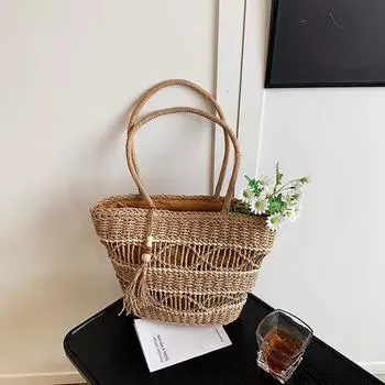 Holiday leisure large-capacity woven bag summer new fashion straw bag versatile shoulder bag хаки