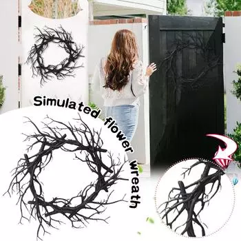 Holiday Wreath Withered Branches Horror Atmosphere Wreath Decoration Wreath Door Hanging Wall Hanging One Size