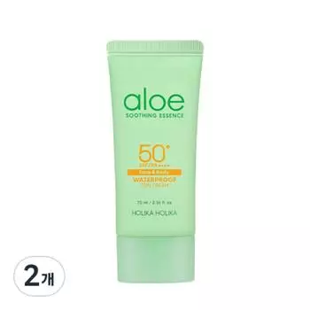 Holika Holika Aloe Водостойкий солнцезащитный крем SPF 50+ PA++++, 70 мл, 2 шт.