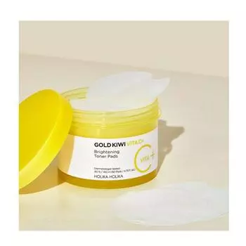 HOLIKA HOLIKA Gold Kiwi Vita C+ Осветляющие тонерные подушечки 140мл/80шт.