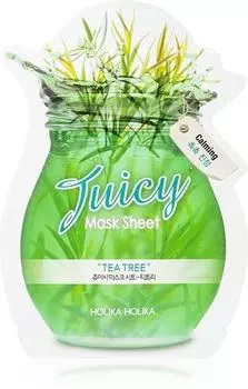 HOLIKA HOLIKA Juicy Mask Sheet Тканевая маска против пятен с чайным деревом для кожи, склонной к акне TU прозрачный