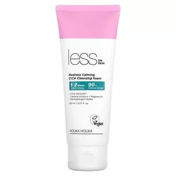 Holika Holika, Less On Skin, очищающая пенка для снятия покраснений Cica, 150 мл (5,07 жидких унций)