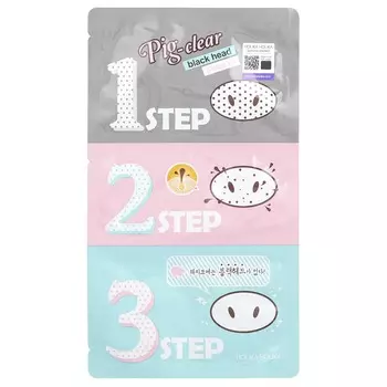 Holika Holika, Pig-Nose Clear Blackheads, 3 Step Kit, 1 Treatment