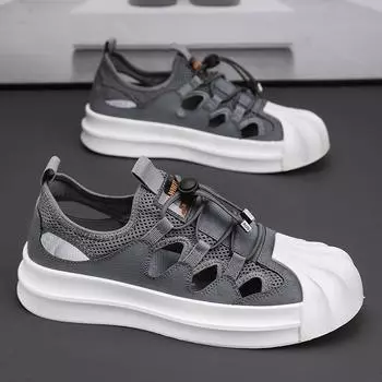 Hollow board shoes men s breathable trendy shoes student summer shell head men s shoes sports and leisure shoes men s 2024 new 39