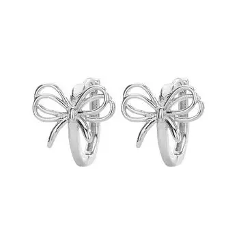 Hollow Bow Ear Buckle Women S Niche Design Sense Sweet Earrings Small Exquisite Blogger Hot-Selling Stud Earrings copper