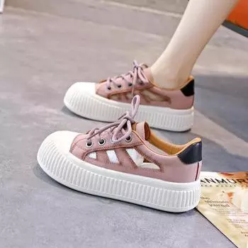 Hollow breathable little white shoes women 2024 summer new versatile casual sports board shoes female students in tide 35 красный