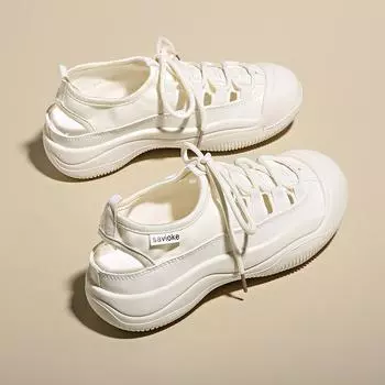 Hollow canvas shoes women s summer new Korean version student little white shoes women s flat bottom ins breathable 35