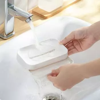 Hollow Design Bath Soap Dish Punch-free Soap Box Self Adhesive Soap Rack Household белый