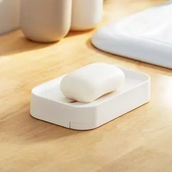 Hollow Design Soap Rack Punch-free Soap Box Self Adhesive Bath Soap Dish Kitchen белый