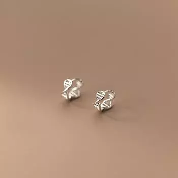 Hollow Dna Ear Buckle Female Mori Sweet Fashion Temperament Earrings Versatile Personality Geometric Line Twist Earrings copper