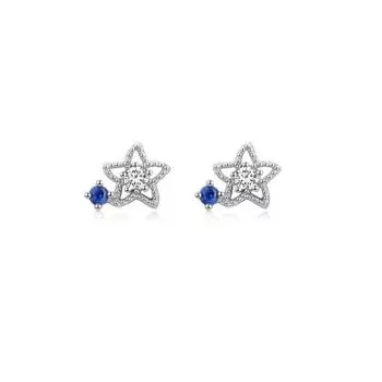 Hollow Five-pointed Star Stud Earrings Women s Small Mini Diamond-encrusted Star Earrings Temperament Star Glow Zircon Earrings